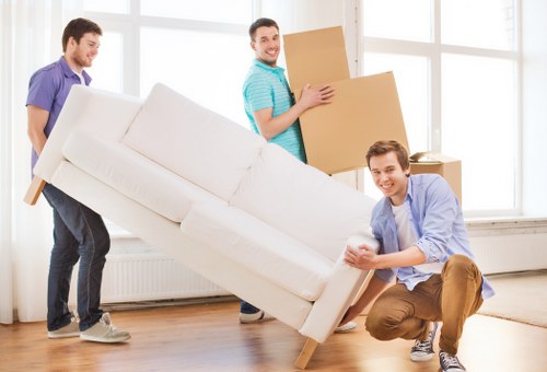Prepared boxes and household items ready for a Beckenham home move