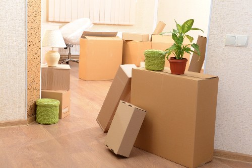 Furniture and boxes being loaded into a moving van in Beckenham